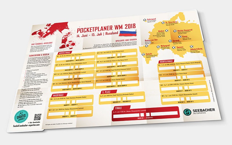 s-format® Pocketguide entfaltet - mit Spielplan zur WM 2018